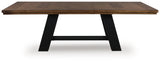 Chadworth Brown/Black Dining Extension Table