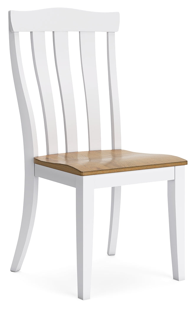Ashbryn White/Natural Dining Chair (Set of 2) - Ornate Home