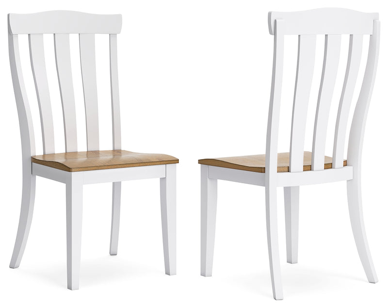 Ashbryn White/Natural Dining Chair (Set of 2) - Ornate Home