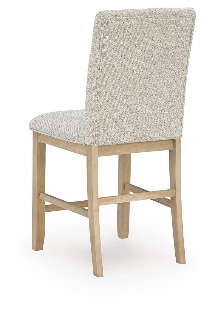 Lasinger Light Brown Upholstered Barstool (Set of 2) (Online Special Price)