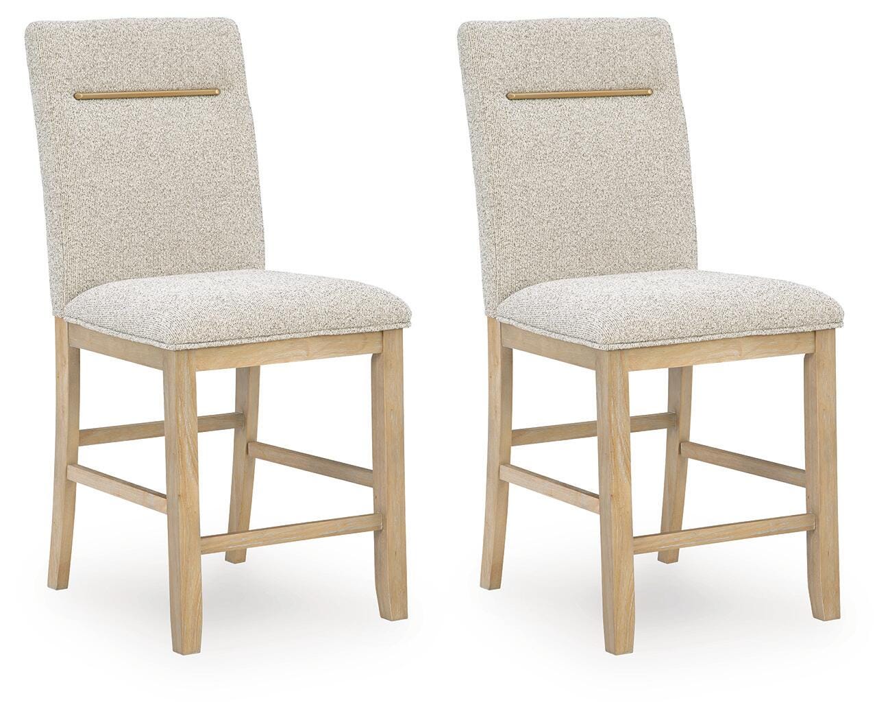 Lasinger Light Brown Upholstered Barstool (Set of 2) (Online Special Price)
