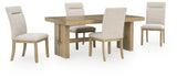 Lasinger Light Brown Dining Table and 4 Side Chair