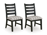Ridgester Beige/Black/Light Brown Round Dining Table and 6 Chairs