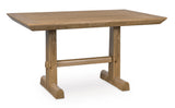 Ridgester Light Brown Counter Height Dining Table and 6 Barstools