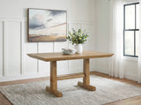 Ridgester Light Brown Counter Height Dining Table and 6 Barstools
