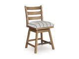 Ridgester Light Brown Counter Height Dining Table and 6 Barstools
