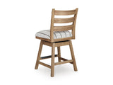 Ridgester Light Brown Counter Height Dining Table and 6 Barstools