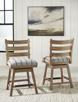 Ridgester Light Brown Counter Height Dining Table and 6 Barstools