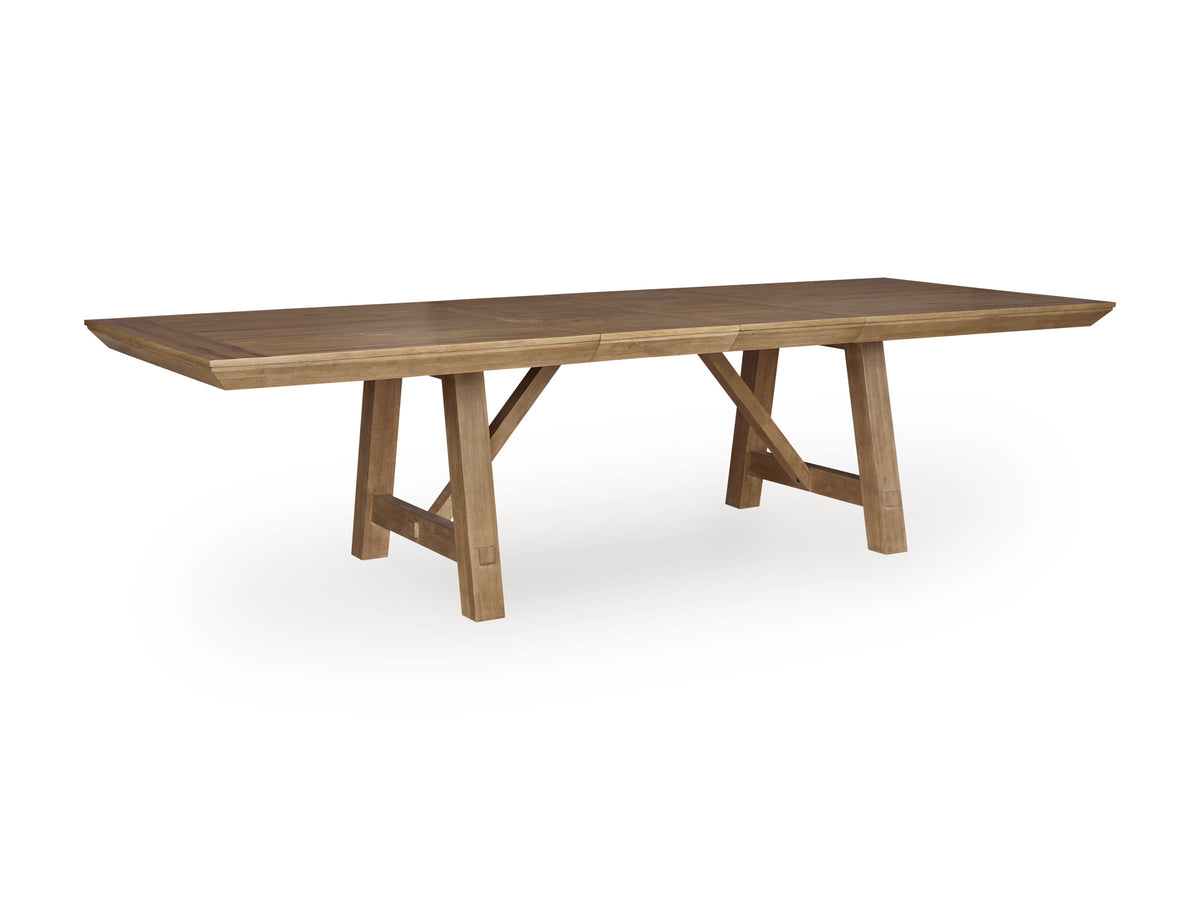 Ridgester Light Brown Extension Dining Table, 2 Arm Chairs and 8 Side Chairs