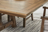 Ridgester Light Brown Extension Dining Table, 2 Arm Chairs and 8 Side Chairs