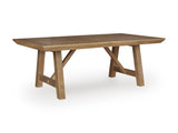 Ridgester Light Brown Extension Dining Table, 2 Arm Chairs and 8 Side Chairs