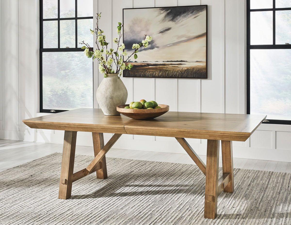 Ridgester Light Brown Extension Dining Table, 2 Arm Chairs and 8 Side Chairs
