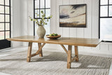 Ridgester Light Brown Extension Dining Table, 2 Arm Chairs and 8 Side Chairs