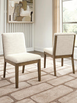 Marxmore Beige/Brown Dining UPH Side Chair (Set of 2)