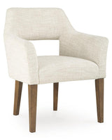 Marxmore Beige/Brown Dining UPH Arm Chair (Set of 2)