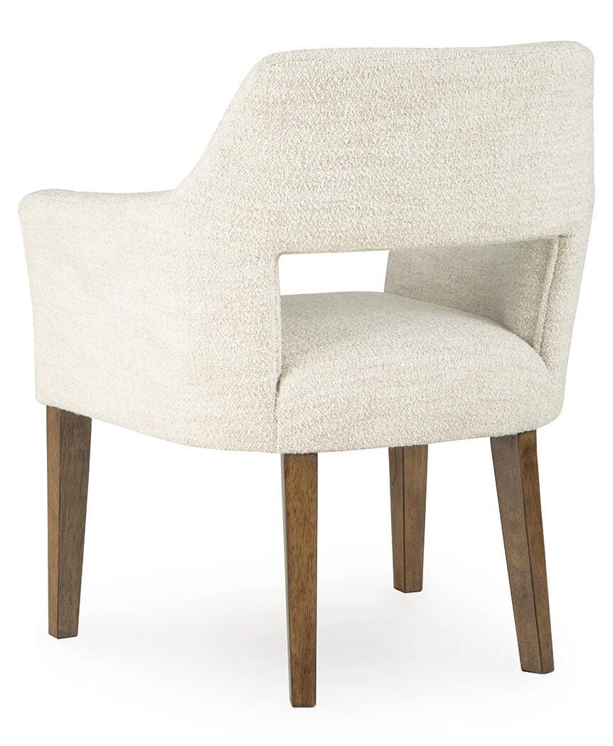 Marxmore Beige/Brown Dining UPH Arm Chair (Set of 2)