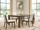 Marxmore Beige/Brown Extension Dining Table and 4 Chairs