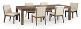 Marxmore Beige/Brown Extension Dining Table and 6 Chairs (Online Special Price)