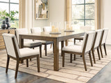 Marxmore Beige/Brown Extension Dining Table and 8 Chairs