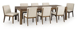 Marxmore Beige/Brown Extension Dining Table and 8 Chairs