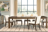 Marxmore Beige/Brown Extension Dining Table and 6 Chairs (Online Special Price)