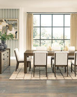 Marxmore Beige/Brown Extension Dining Table and 8 Chairs