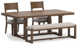 Cabalynn Light Brown Dining Table, 2 Chairs and Bench (Online Special Price)