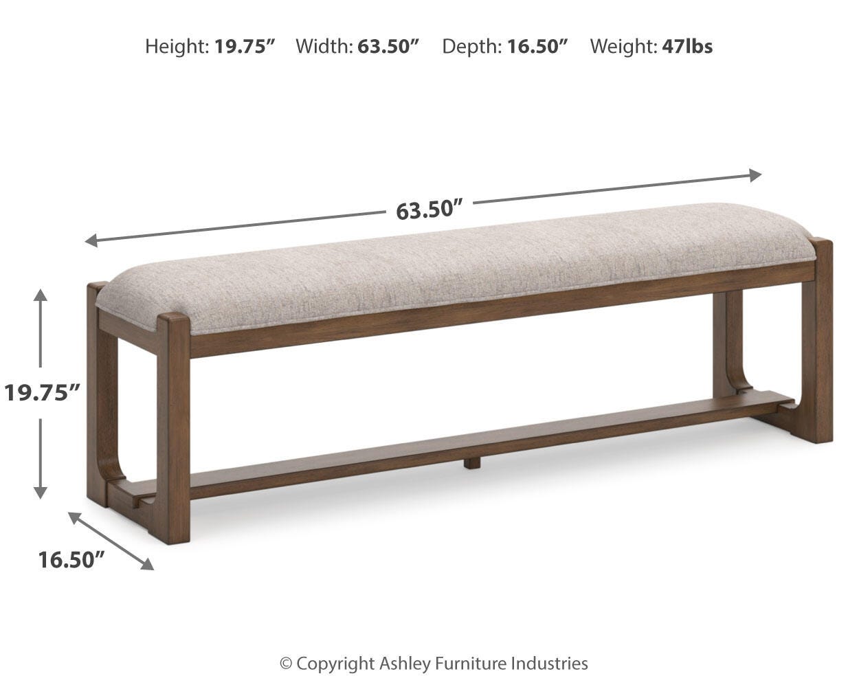 Cabalynn Light Brown Dining Table, 2 Chairs and Bench (Online Special Price)