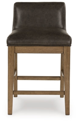 Cabalynn Two-tone Brown Upholstered Barstool (Set of 2) - Ornate Home