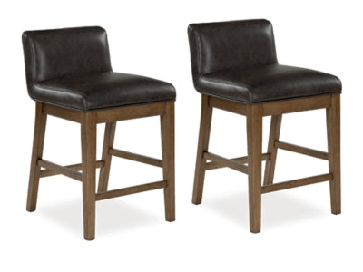 Cabalynn Two-tone Brown Upholstered Barstool (Set of 2) - Ornate Home