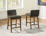 Cabalynn Two-tone Brown Upholstered Barstool (Set of 2) - Ornate Home