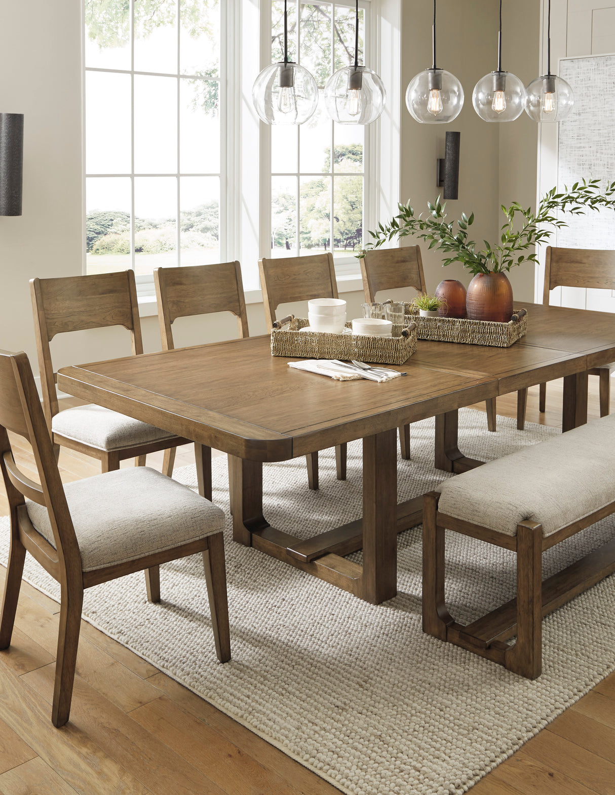 Cabalynn Light Brown Dining Room Set / 8pc - Ornate Home