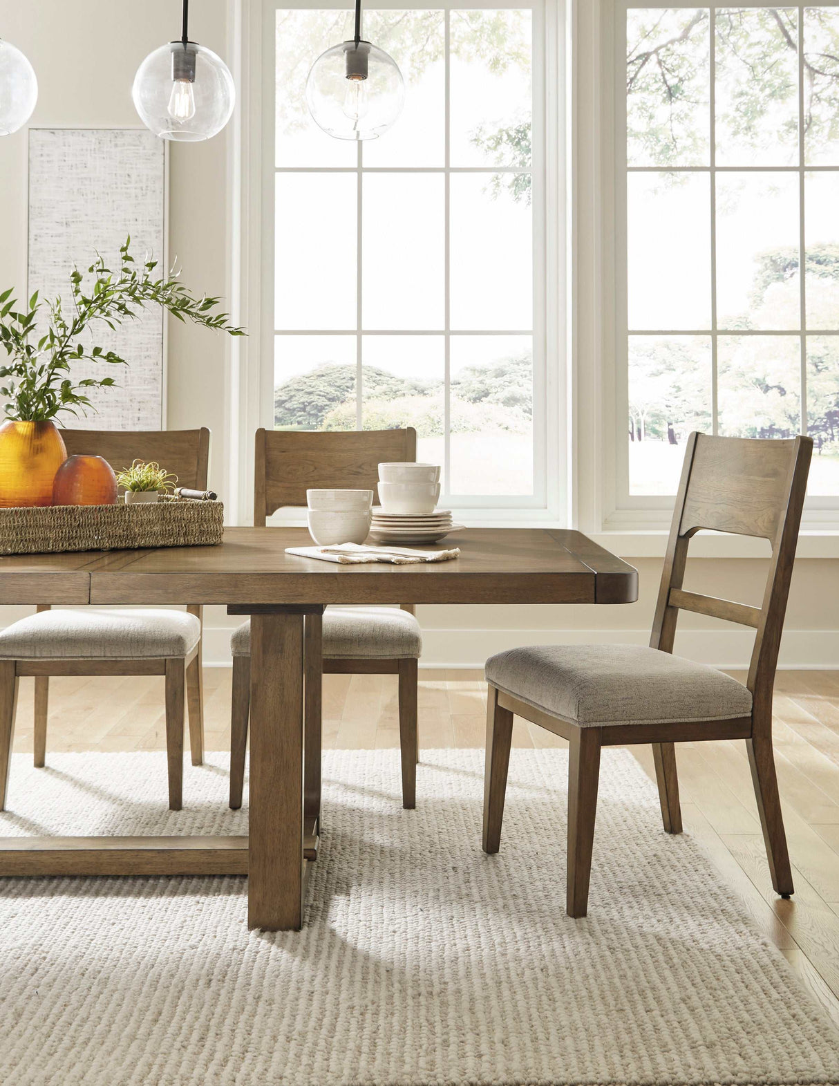 Cabalynn Oatmeal & Light Brown Dining Side Chair (Set of 2) - Ornate Home