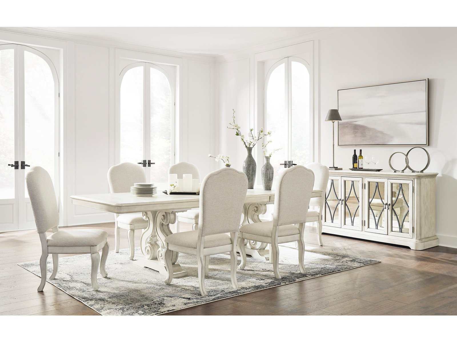 Arlendyne Antique White Dining Room Set / 7pc - Ornate Home