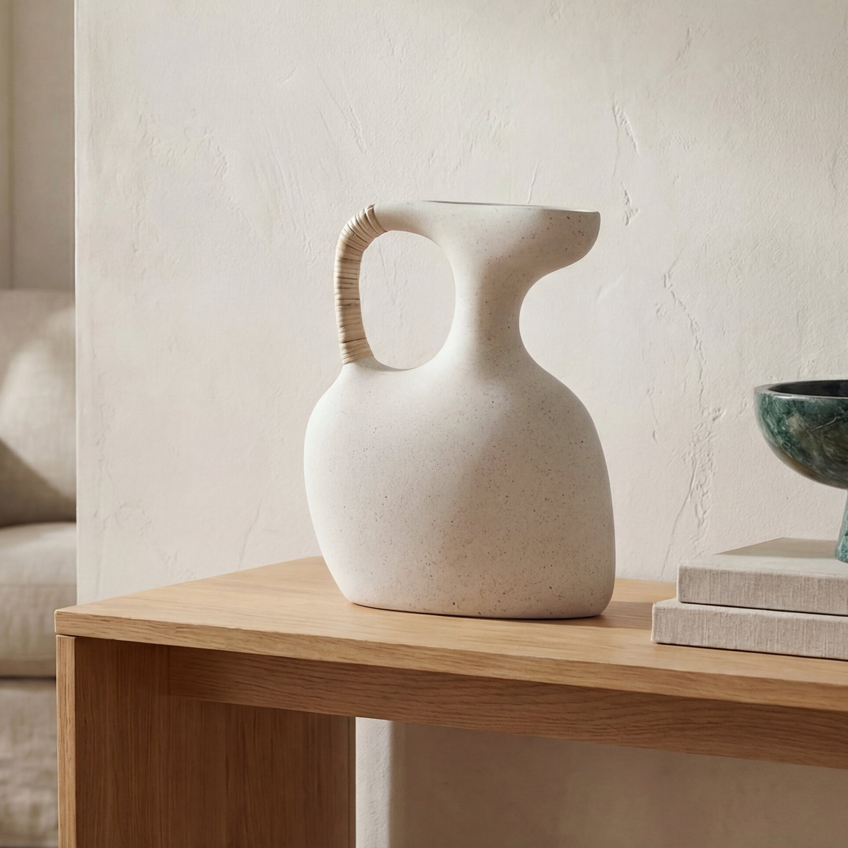 Vila Cream White 13-in Sculptural Vessel