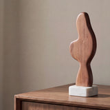 Eon Brown Wood and Marble Sculpture I