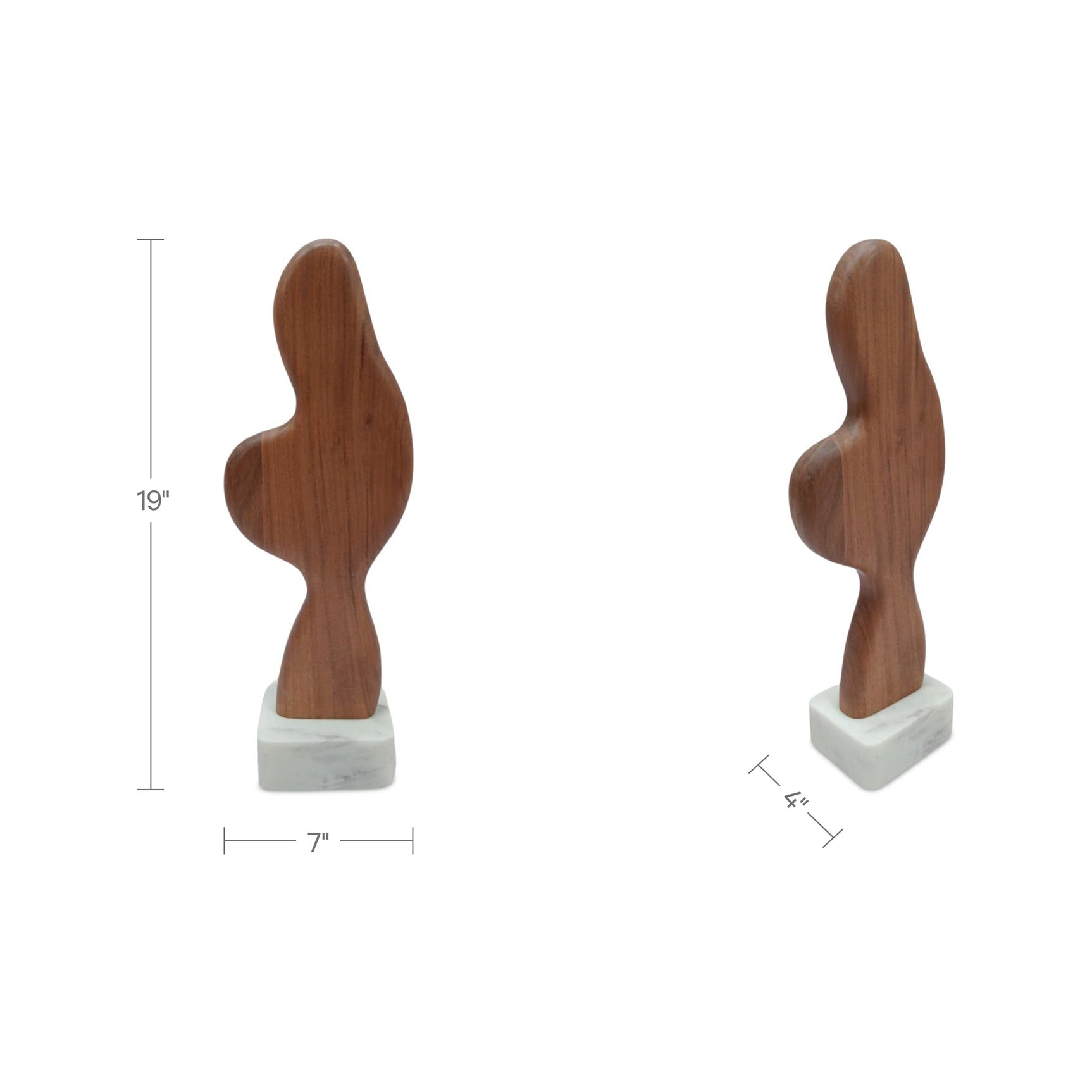 Eon Brown Wood and Marble Sculpture I