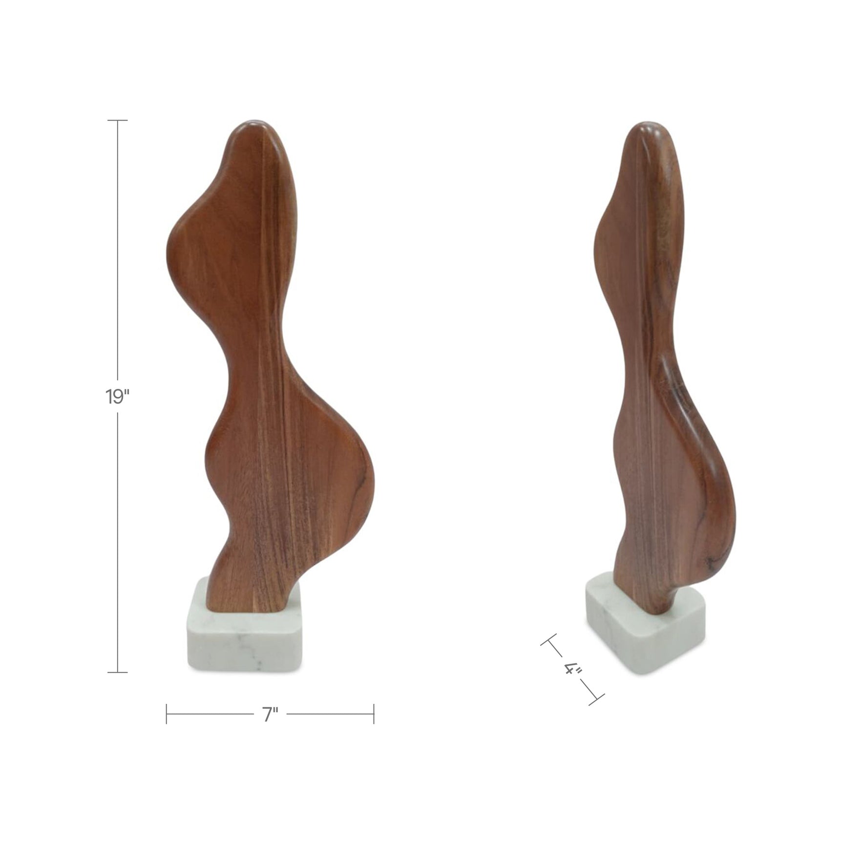 Eon Brown Wood and Marble Sculpture II