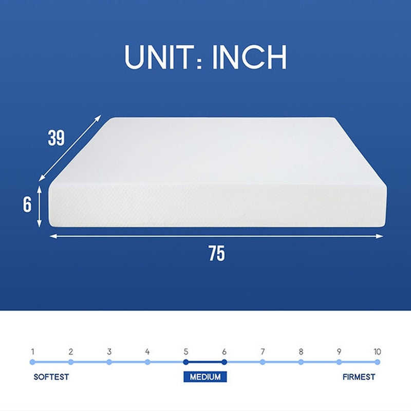 Artemisia White 6" Twin Memory Foam Mattress