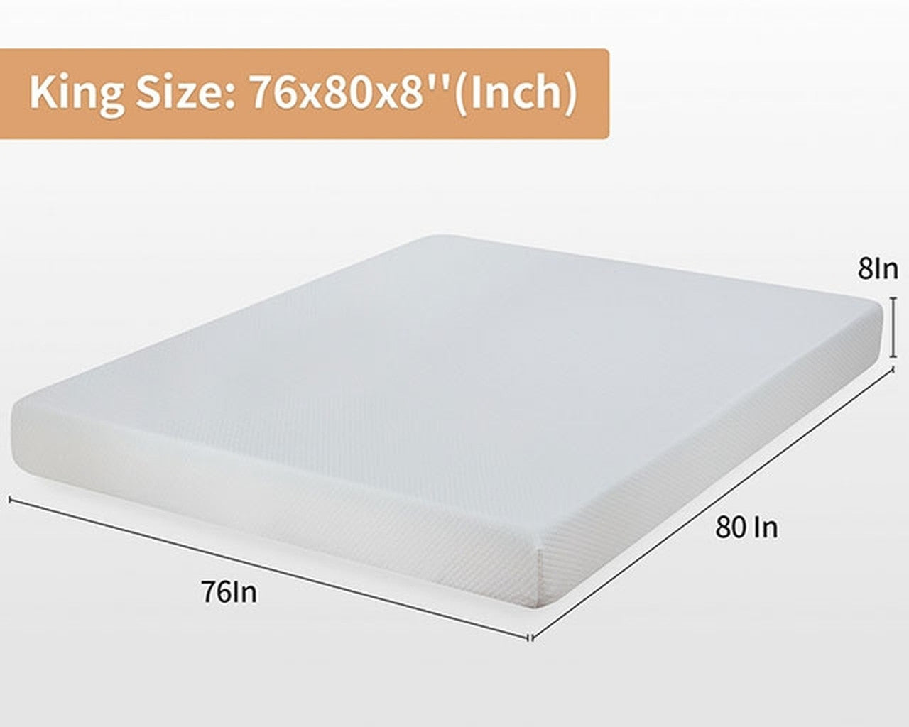 Artemisia White 8" E.King Memory Foam Mattress