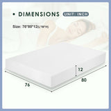 Artemisia White 12" King Memory Foam Mattress