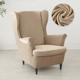 Velvet Wing Chair Cover Stretch Spandex Wingback Chair Cover Elastic Armchair Cover Sofa Covers with Seat Cushion Cover