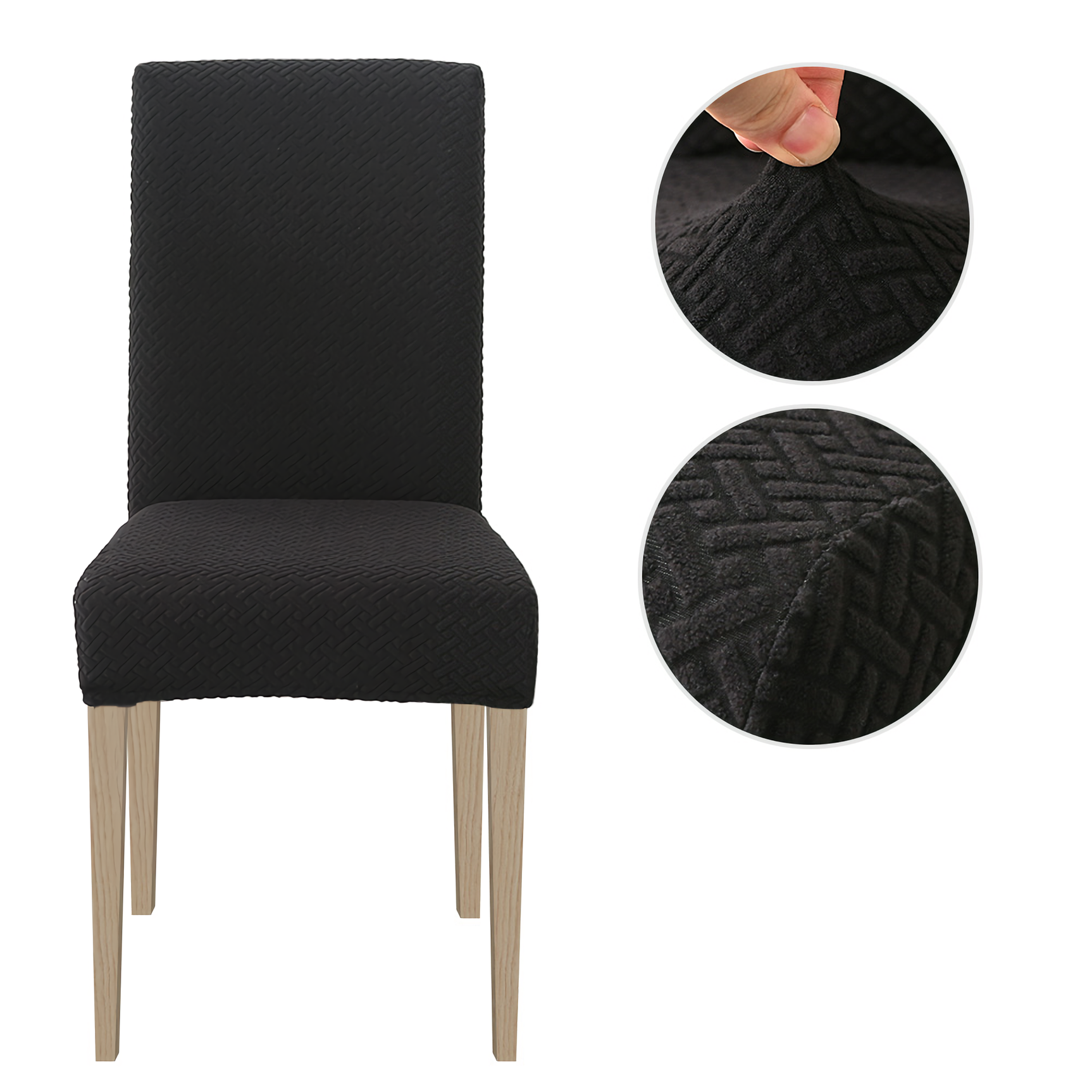 High Stretch Dining Chair Cover, 1/2/4/6pcs Jacquard Spandex Slipcover