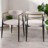 Jaramillo Beige/Black Arm Chair (Set of 2)