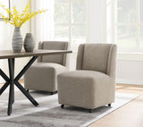 Pules Taupe Side Chair w/Swivel Casters