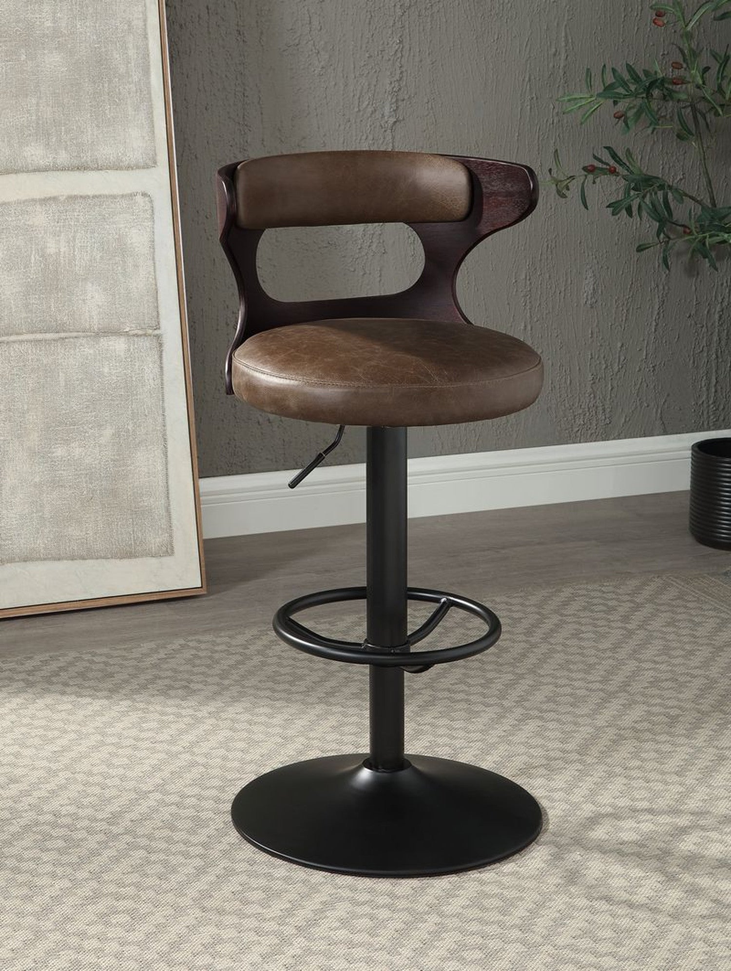 Saba Brown Adjustable Stool w/Swivel