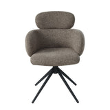 Eada Dark Beige/Black Arm Chair w/Swivel