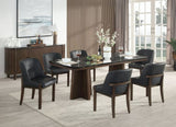 Estella Black/Walnut Dining Table w/Marble Top