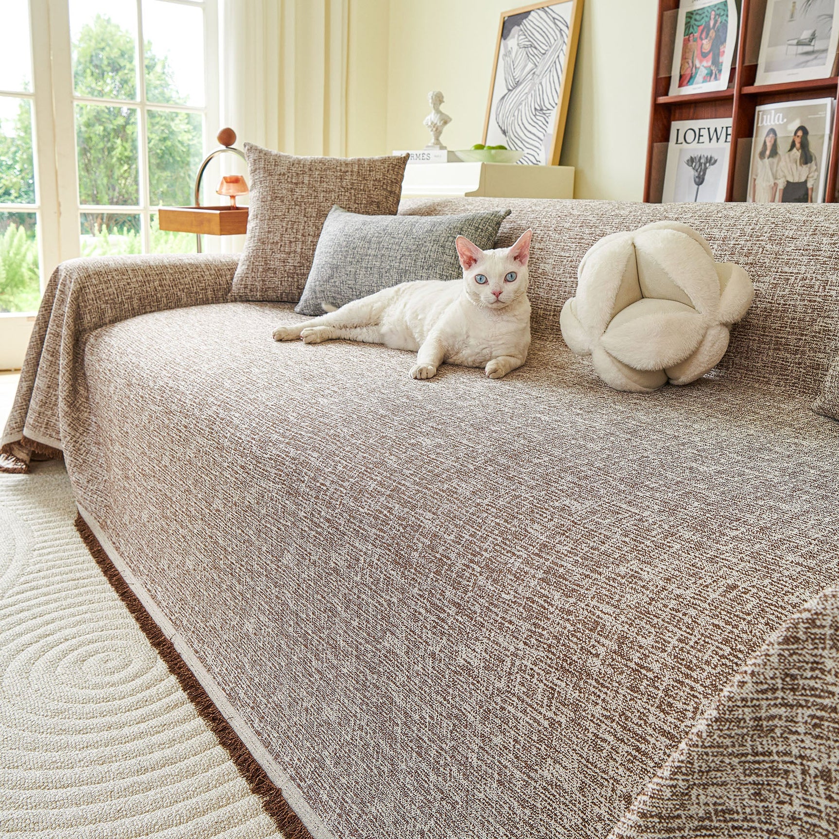 Decorative Furniture Protector Sofa Throw Cover for Loveseat, Sofa & Sectional Couch