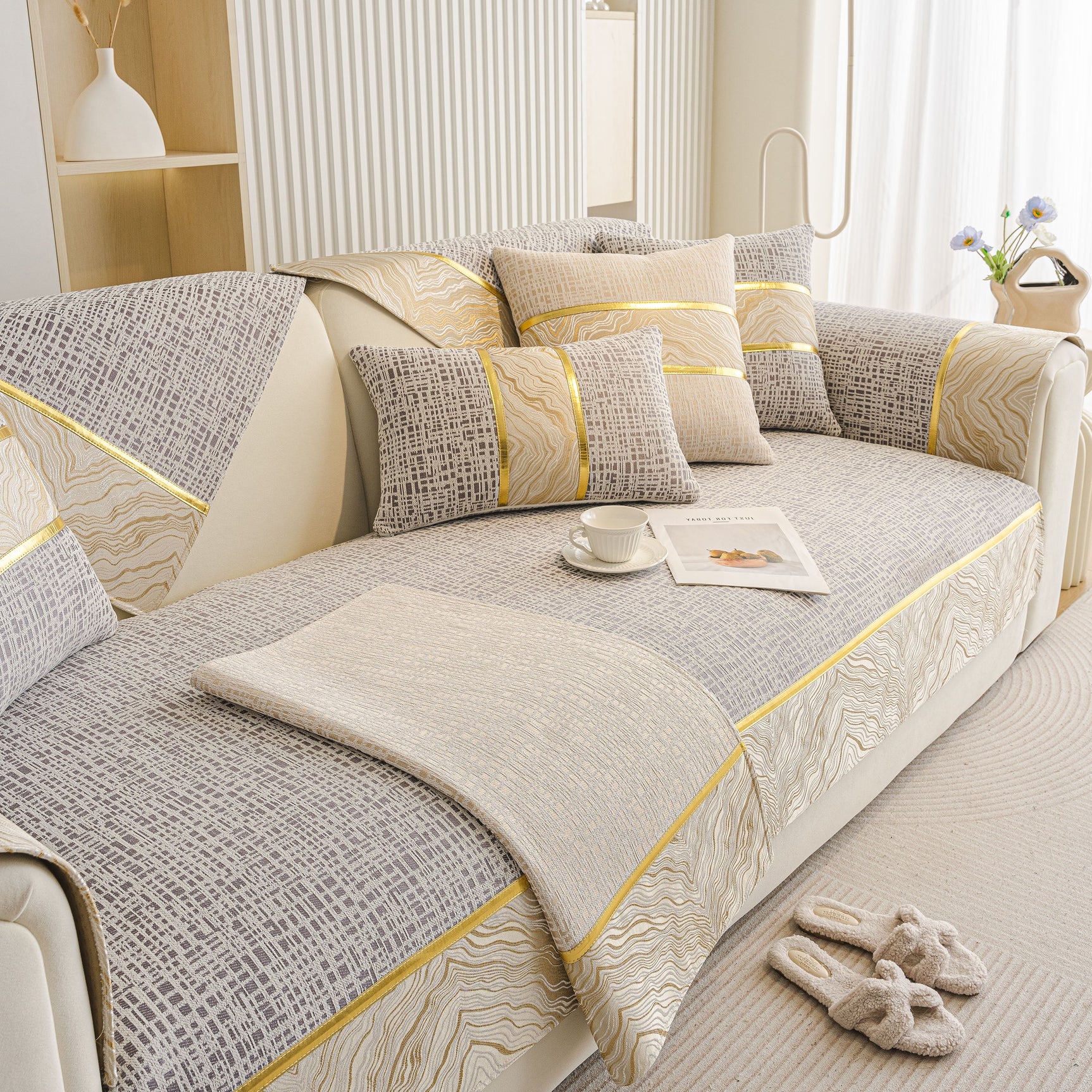 Modern Non-Slip Couch Slipcover, Soft, Durable & Washable Furniture Protector